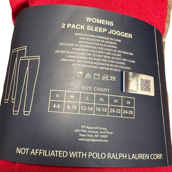 US Polo Assn Women's Lounge Pants 2-Pack Graphic Print Size S Red - Picture 5 of 5